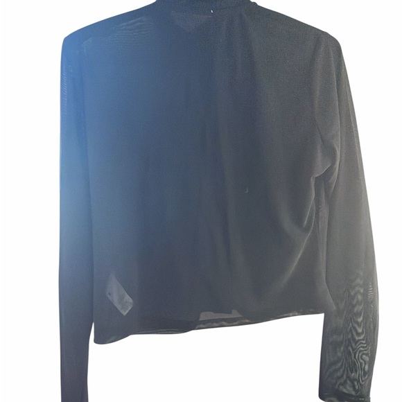 Garage Sheer Black Button-Front Women's Top - Picture 3 of 5